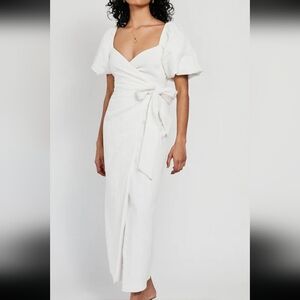 Sabo Cora Wrap White Dress XS Sexy Beach Cotton Resort Wear Minimalist